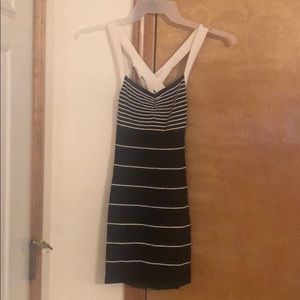 Black and white mini dress